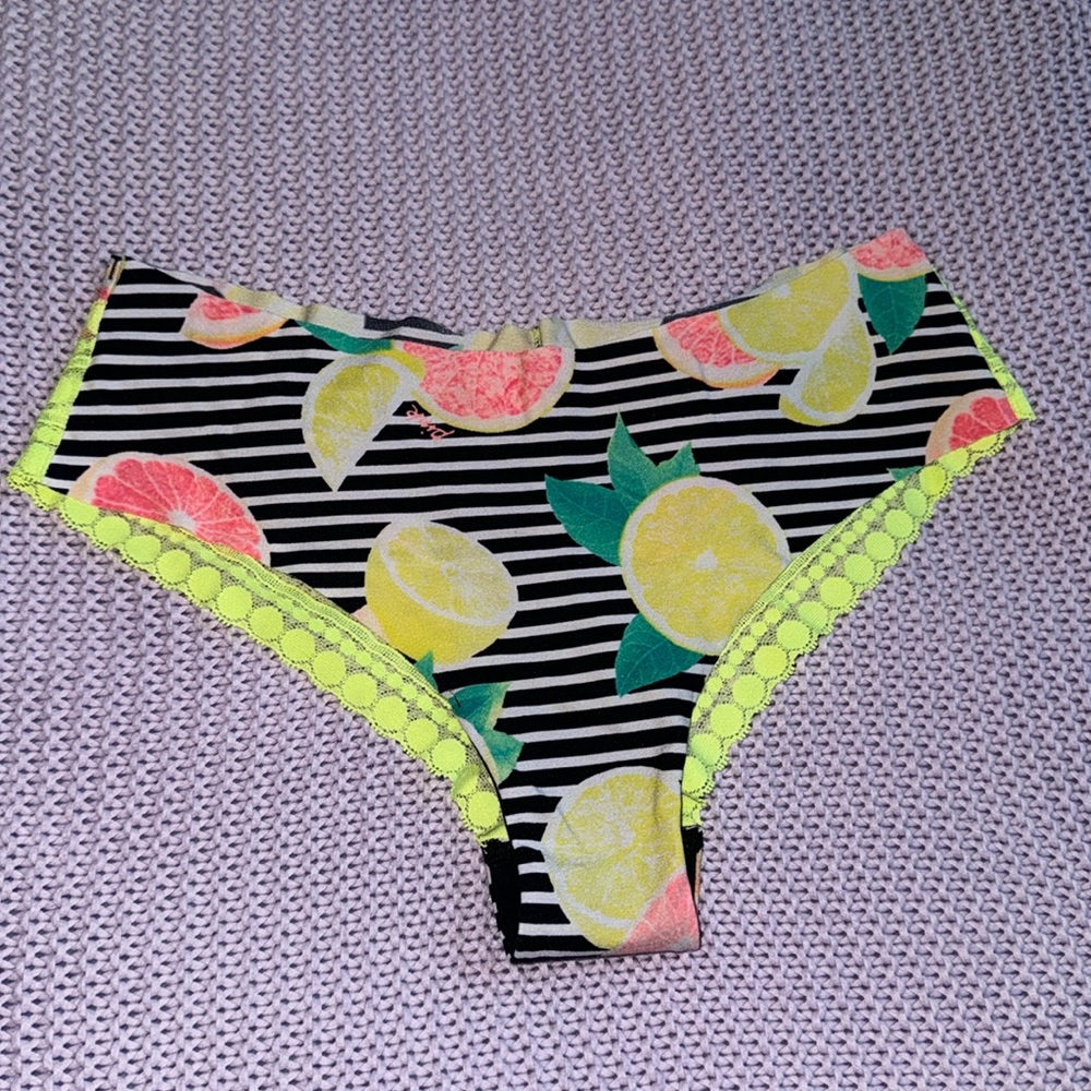 Summer Lemon grapefruit print cheekster PINK Victoria’s Secret pantie